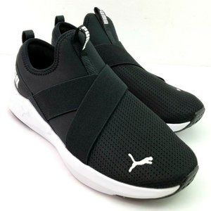Puma Chroma Womens Athletic Slip On Sneaker Shoes- Black White